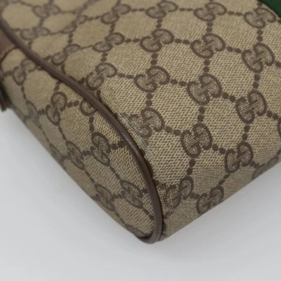 GUCCI GG Supreme Web Sherry Line Clutch Bag PVC Beige Red 56 01 012 Auth BA1131 - Picture 3 of 16